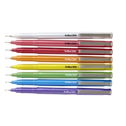 Artline 200 Fineliner Pens 0.4mm Wallet 8 Assorted Glossy Colours_2